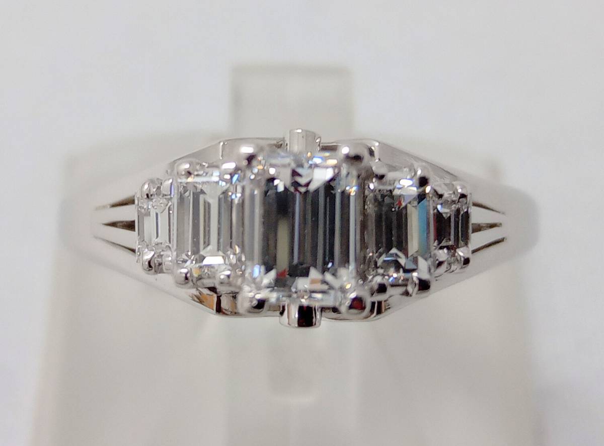 受注生産品】 Pt900 リング 5.9g 12.5号 ダイヤ0.33ct／ダイヤ0.34ct