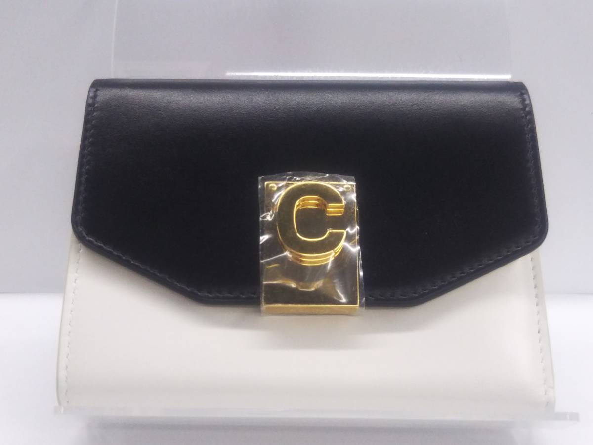日本最大級 CELINE セリーヌ 三つ折り財布 スモールウォレット 白 黒 10C723BQZ38AW 女性用財布