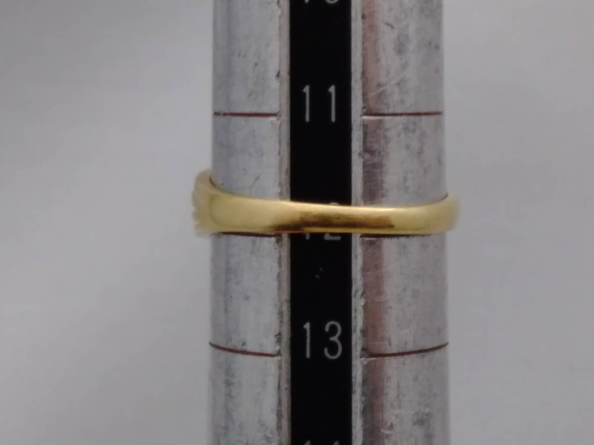 K18 ダイヤモンド 0.02ct ツイストデザイン 12号 2.5g リング ダイヤ
