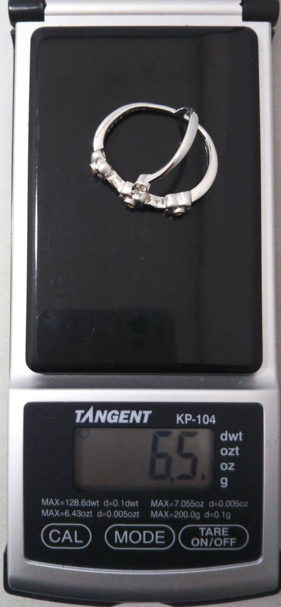 買い保障できる ダイヤ0.04/0.08ct K18WG 約15号 店舗受取可 フラワー