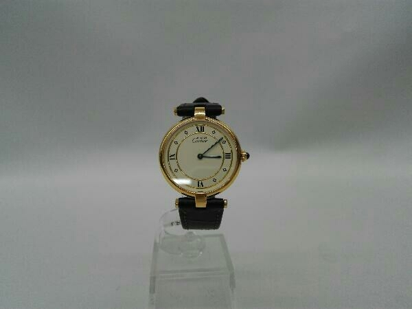 Cartier カルティエ マストヴァンドーム ヴェルメイユ SV925 アイボリー文字盤 腕時計 ブラック系×ホワイト系×ゴールド系 590003  稼働品