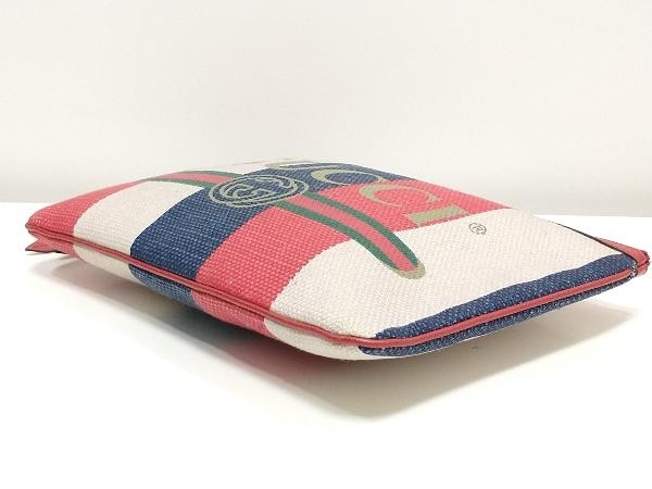 低価特価 Gucci シルヴィ ストライプ クラッチバッグ の通販 by OKURA