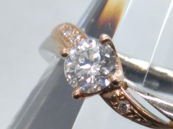 K18/Pt900】ダイヤモンドリング 一粒 0.311ct 鑑定書付き メレダイヤ ...