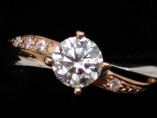 K18/Pt900】ダイヤモンドリング 一粒 0.311ct 鑑定書付き メレダイヤ ...