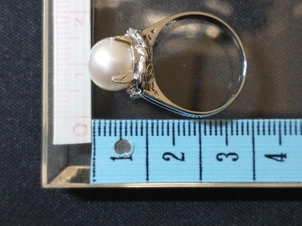 鑑別書付き Pt900 真珠 パール リング 指輪 ホワイト プラチナ 5.9g #16 店舗受取可_画像7