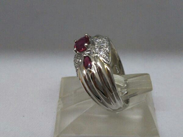 天然ルビー リング Pt900 ダイヤ0.15ct 10号 約8.6g ソーティング付