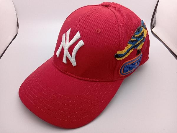 GUCCI ベースボールキャップ 赤 NY ワッペン ヤンキース サイズ55-59cm レッド 帽子