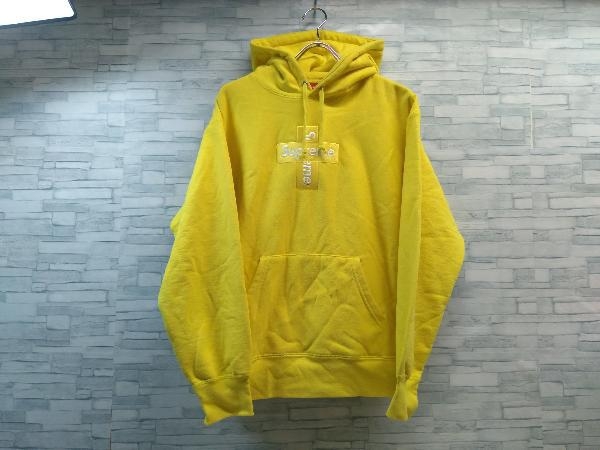 Supreme シュプリーム 20AW Cross Box Logo Hooded Sweatshirt クロスボックスロゴ パーカー イエロー 黄色 サイズS_画像1