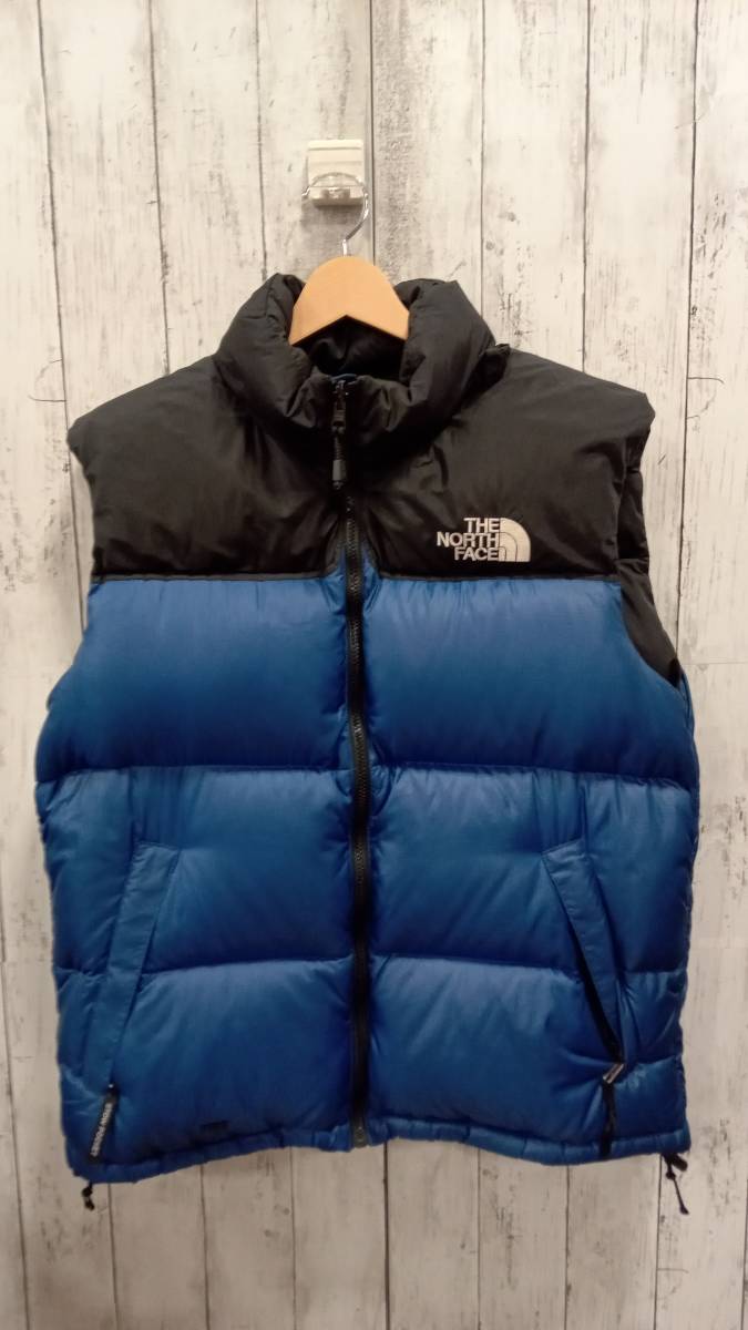 THE NORTH FACE ノースフェイス VEST 90s ND1082 NF002YO ダウンベスト ブルー ブラック ロゴ刺繍 メンズ L_画像1