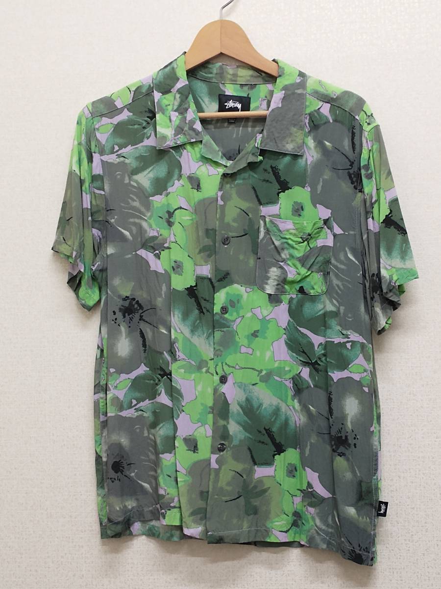 【予約中!】 ステューシー STUSSY アロハシャツ 夏 M 総柄 グリーン 半袖開襟シャツ 半袖シャツ 【予約中!】 ステューシー STUSSY アロハシャツ 夏 M 総柄 グリーン 半袖開襟シャツ 半袖シャツ