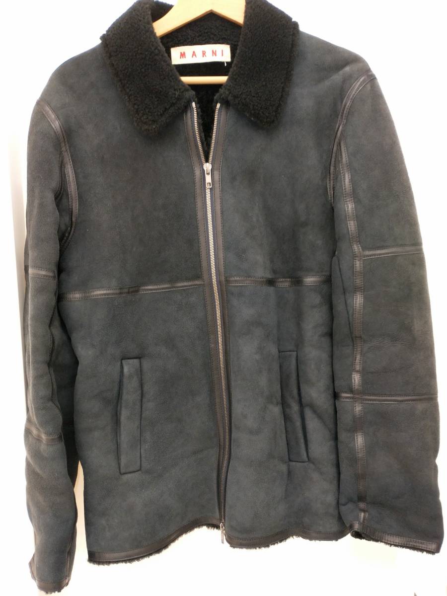 □ MARNI マルニ ムートン ジャケット 上着 ブラック イタリア製