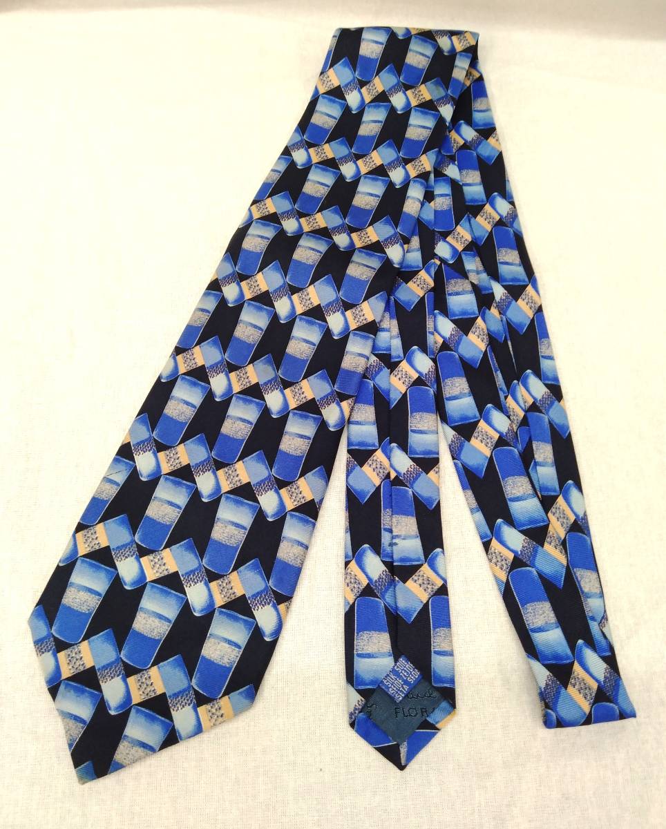 Paul Smith ポール?スミス ネクタイ 服飾小物 デザイン ビジネス メンズ ファッション 総柄 ブラック ブルー カジュアル シルク
