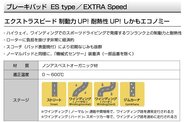 ES1118362 メルセデスベンツ C200 Cクラス[205]ワゴン DIXCEL ブレーキパッド EStype フロント 送料無料 新品_画像2