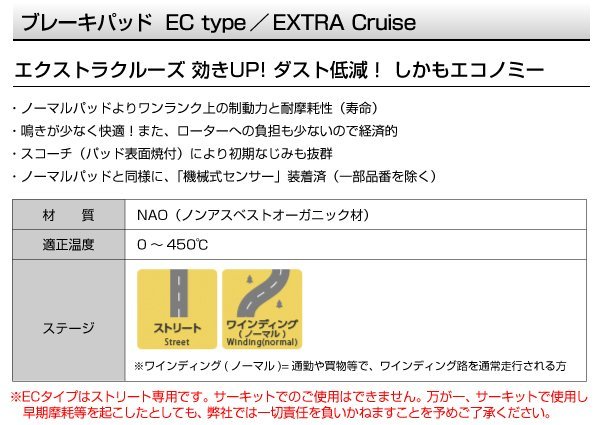 EC315326 トヨタ クラウン[S15] DIXCEL ブレーキパッド ECtype リア 送料無料 新品_画像2