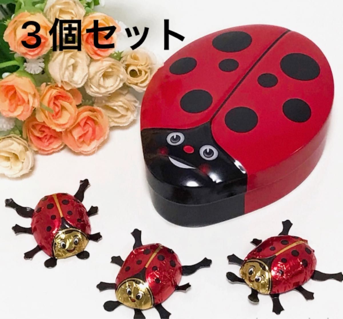 ハイレマン てんとう虫缶チョコレート3個セット