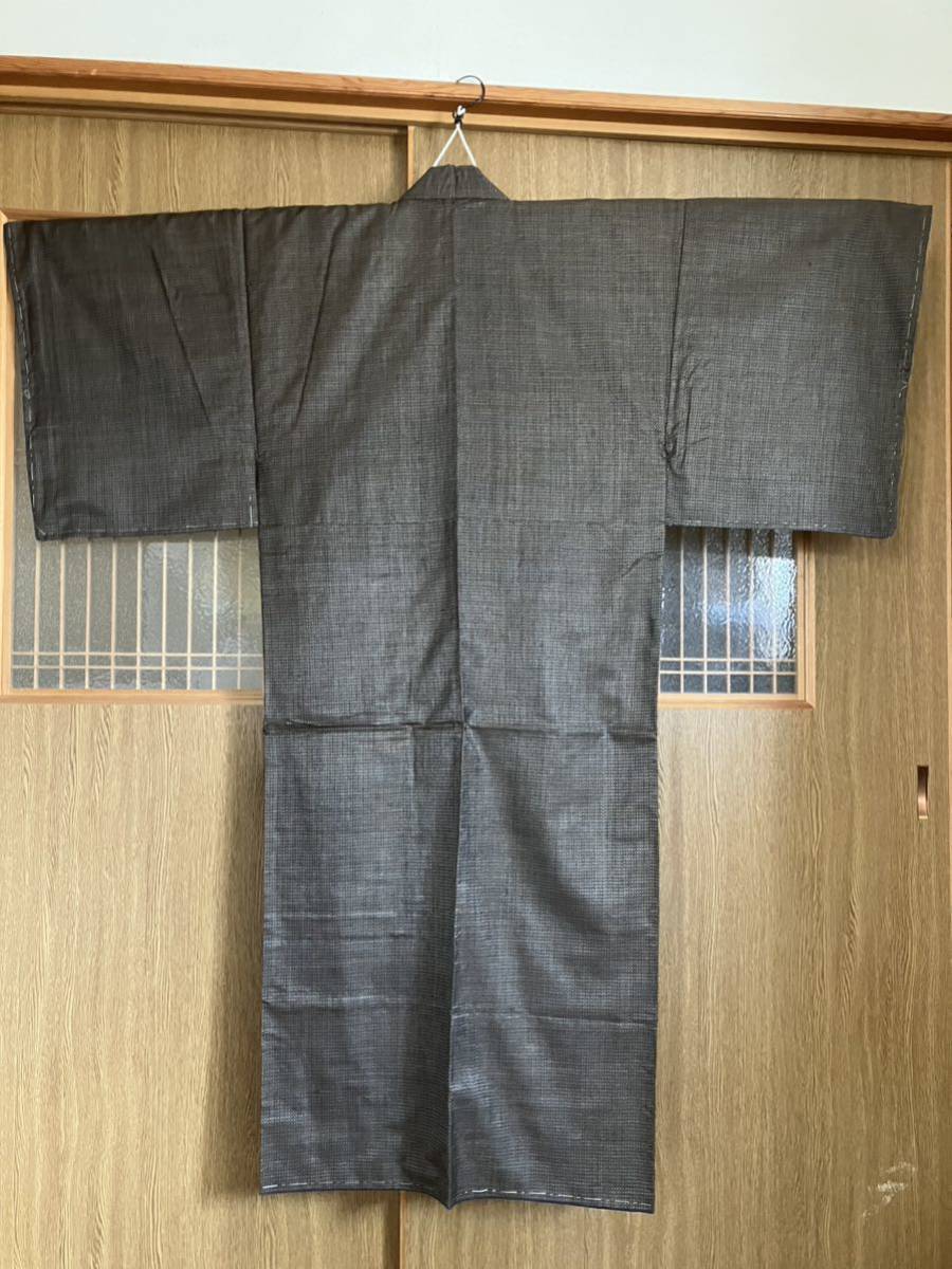正絹 男物 大島アンサンブルと長襦袢 未使用しつけ糸付き 一般