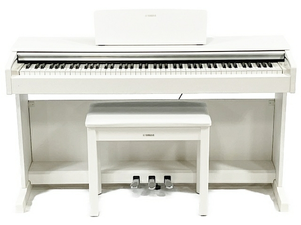 【引取限定】 YAMAHA ARIUS YDP-144 WH 電子 ピアノ 2020年製 椅子付き ホワイト アリウス  直 T7343084