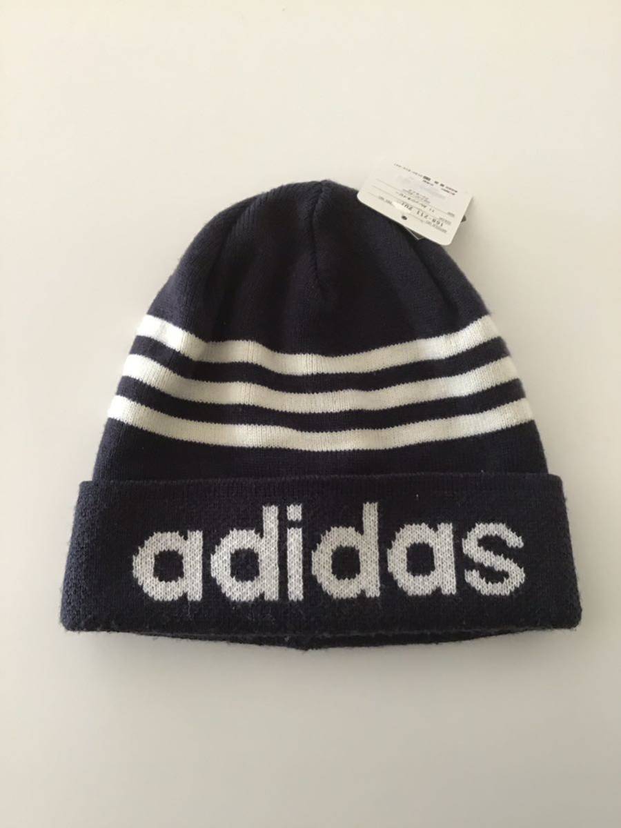 ●adidas(アディダス)ニット帽子/ニットキャップ /168-211 207/カレッジネイビー/57～60cm_画像3