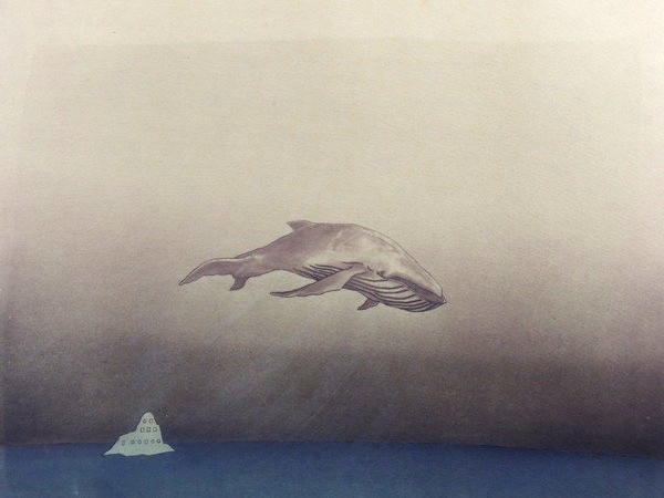 Bibian 比比昂- 真作/小浦昇/「Whale/鯨」/銅版画/額装品/直筆 Bibian 比比昂- 真作/小浦昇/「Whale/鯨」/銅版画/額装品/直筆
