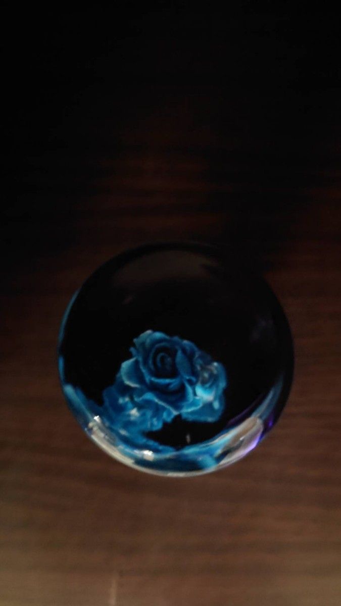 水中花 シフトノブ薔薇LEDイルミ 14cm 青 デコトラ 旧車 街道レーサー カスタムカー ドリフト サーキット