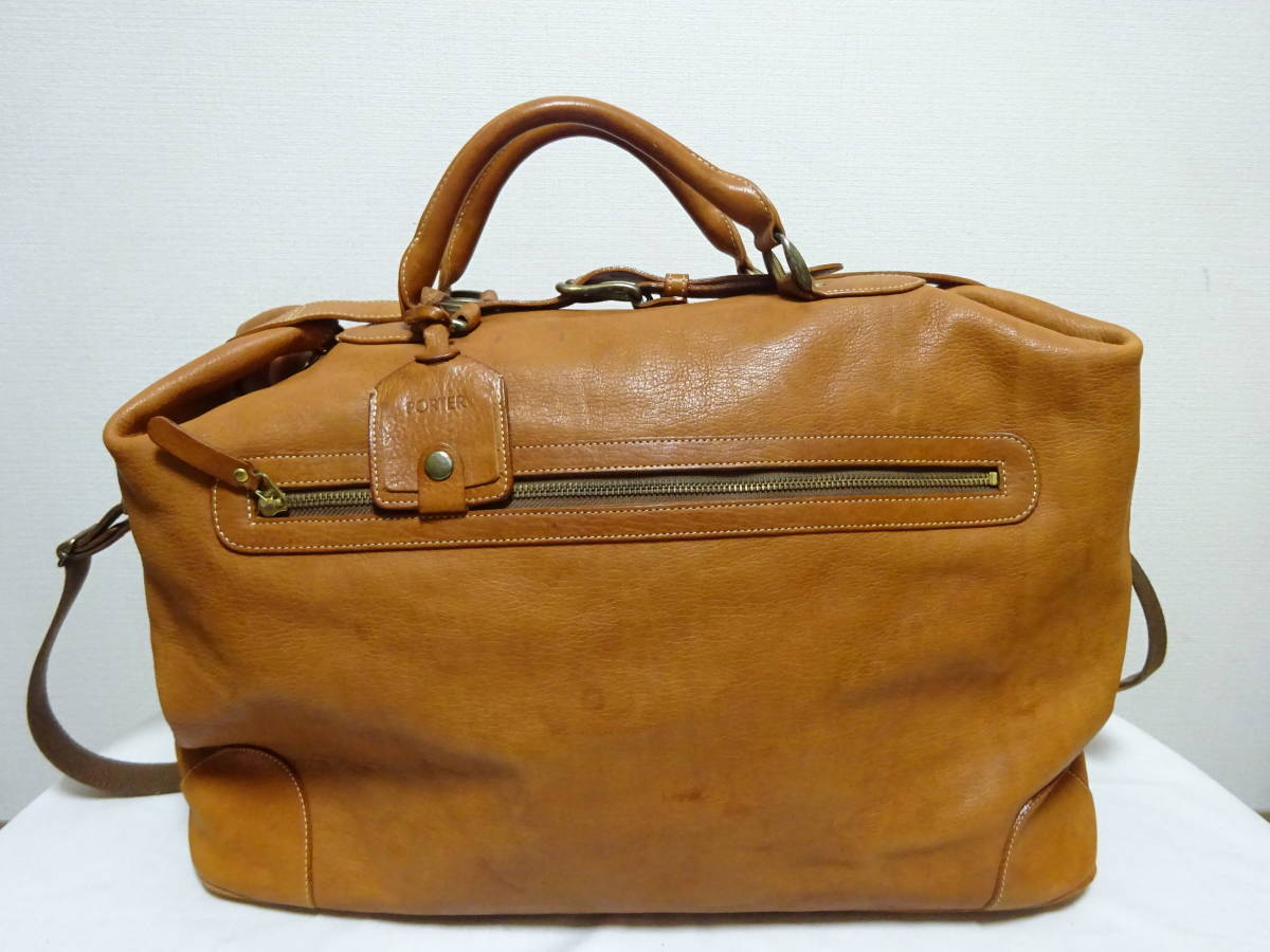 POTER　ポーター　2wayレザーボストンバッグ　ダッフルバッグ　レザーバッグ　旅行鞄　日本製　ブラウン　茶色
