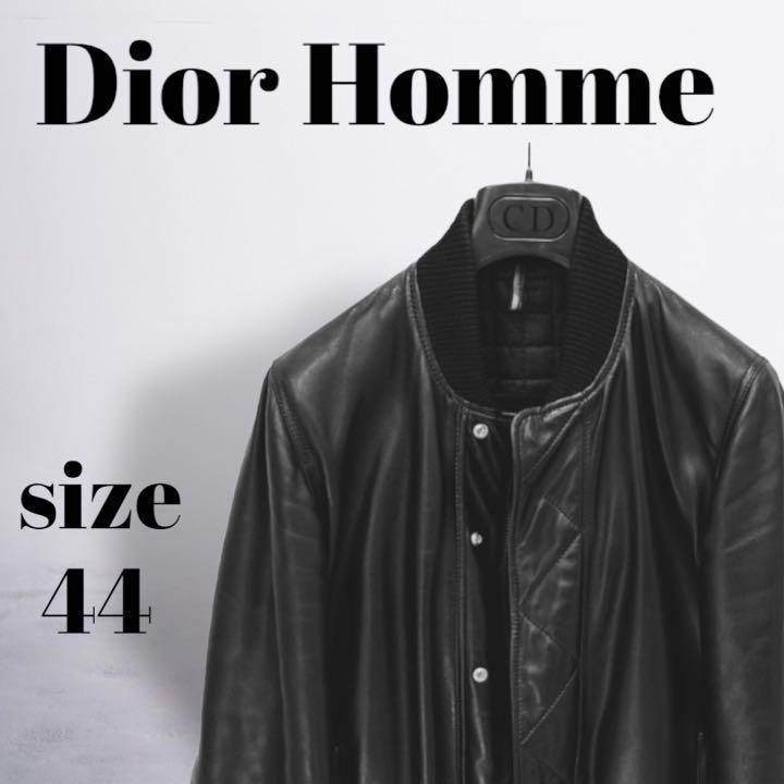 希少Dior Homme ディオールオムレザージャケットBLACK 44 ats.com.ni