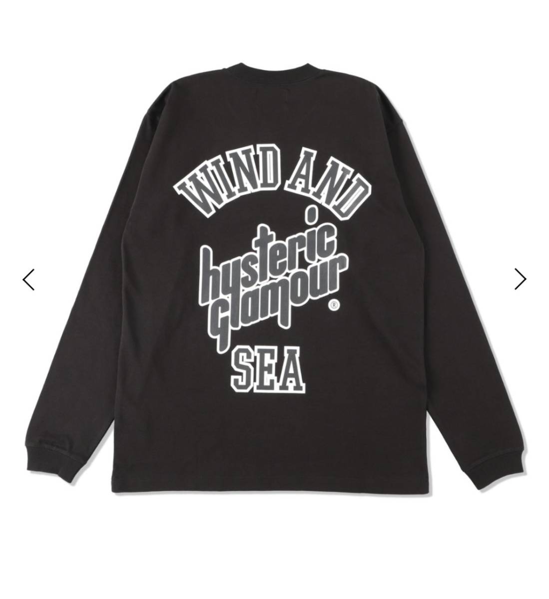 新品☆HYSTERIC GLAMOUR x WDS L/S T SHIRT wind and sea ヒステリックグラマー ロンT 黒　L_画像2