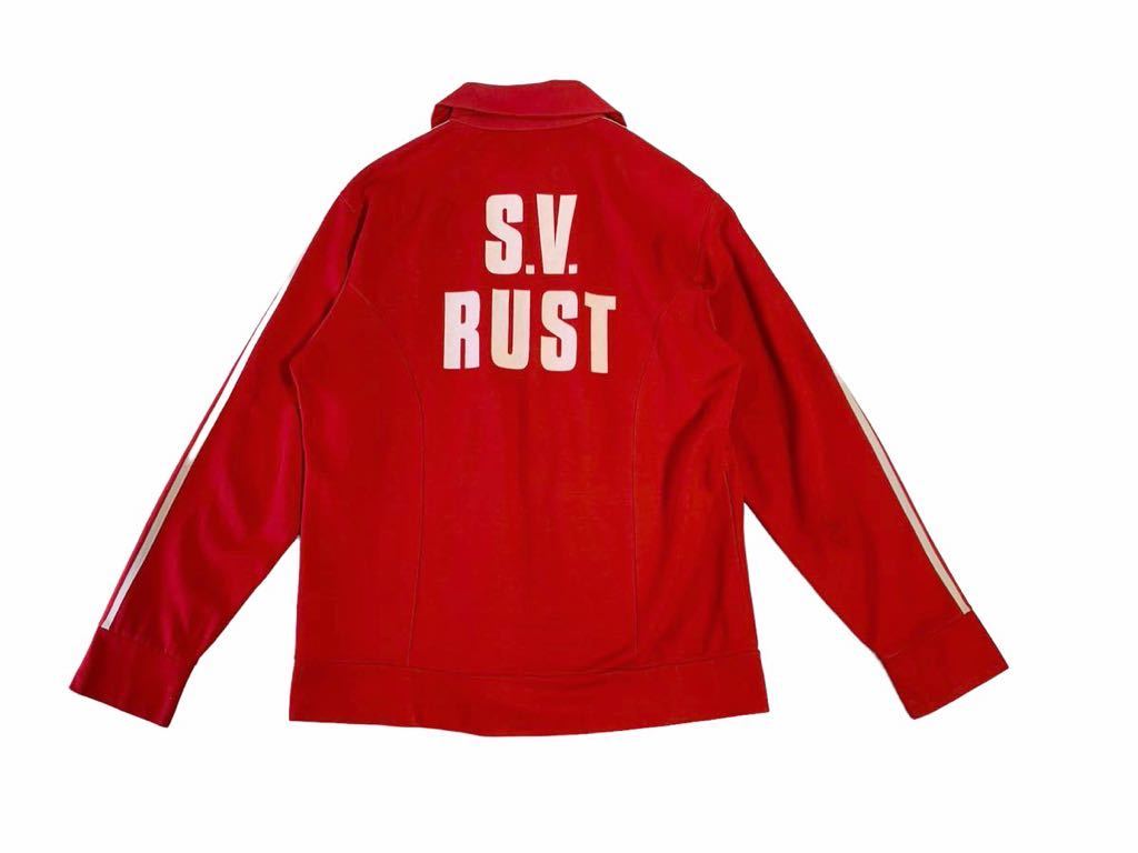 希少 70's VINTAGE adidas トラックジャケット ジャージ SV RUST チーム名入り アディダス ビンテージ 70年代 フロッキープリント 古着_画像3