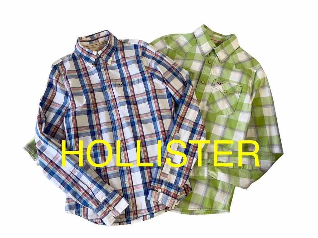 HOLLISTER メンズシャツ 2枚セット チェック柄 長袖シャツ ボタンダウン ウエスタン ホリスター アバクロ 海外購入 hollister A&F_画像1