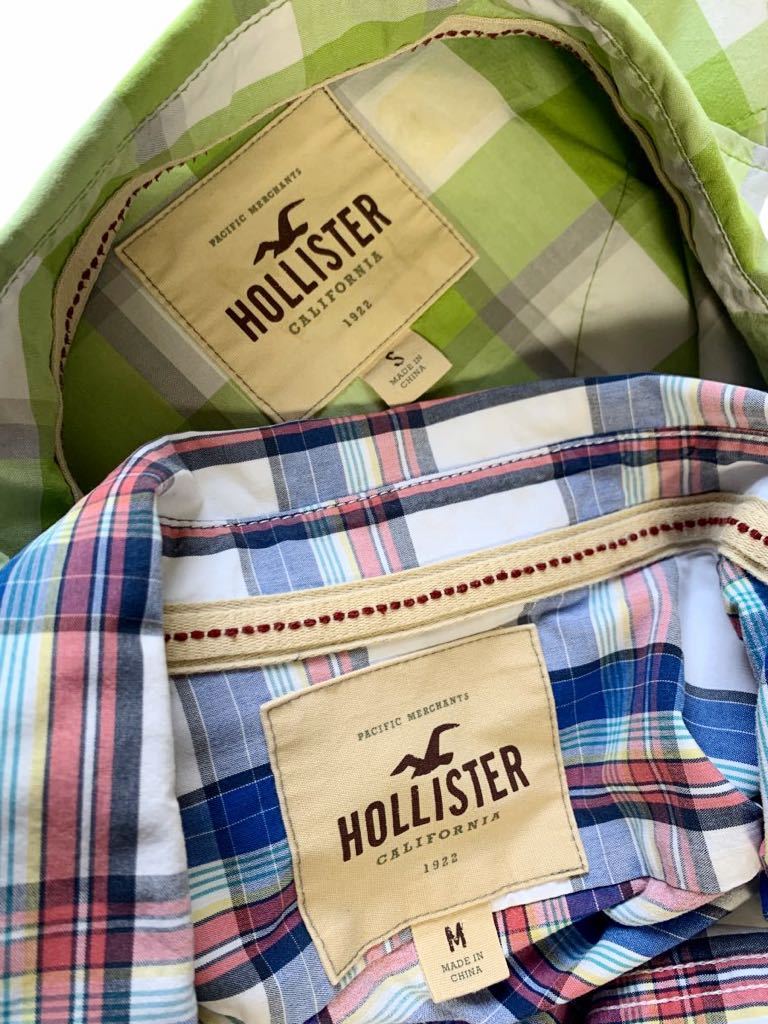 HOLLISTER メンズシャツ 2枚セット チェック柄 長袖シャツ ボタンダウン ウエスタン ホリスター アバクロ 海外購入 hollister A&F_画像2