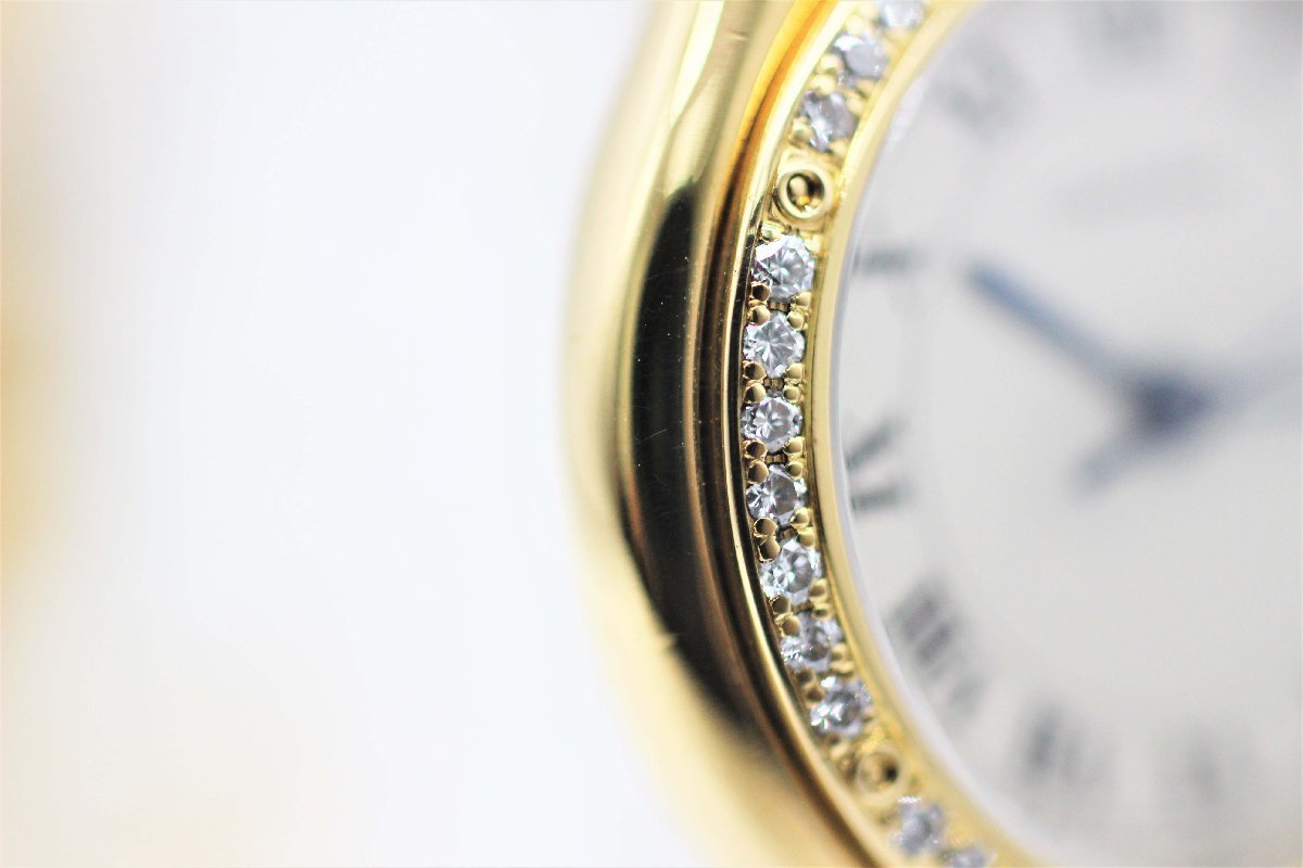 [ Cartier ] wristwatch bread tail cougar K18YG pure gold diamond bezel quartz secondhand goods 