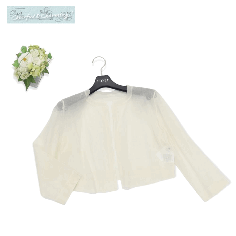 Yahoo!オークション - FOXEY ボレロ 38 ホワイト シルク シアー