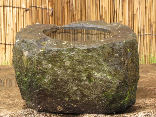 . ширина 32cm масса 21kg рука горшок с водой Kyushu производство натуральный камень 