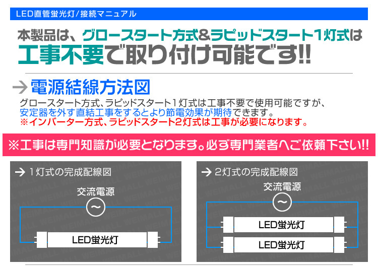 LED蛍光灯 20W 直管 100本セット 大量 蛍光灯 昼光色 58cm 580mm SMD グロー式 工事不要 1年保証付き_画像9