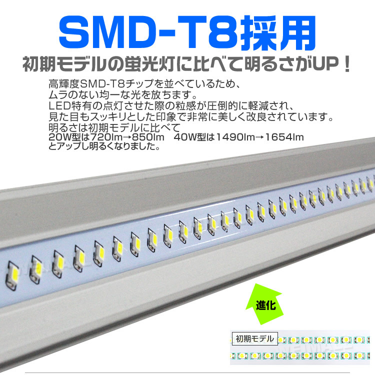 LED蛍光灯 20W 直管 100本セット 大量 蛍光灯 昼光色 58cm 580mm SMD グロー式 工事不要 1年保証付き_画像5