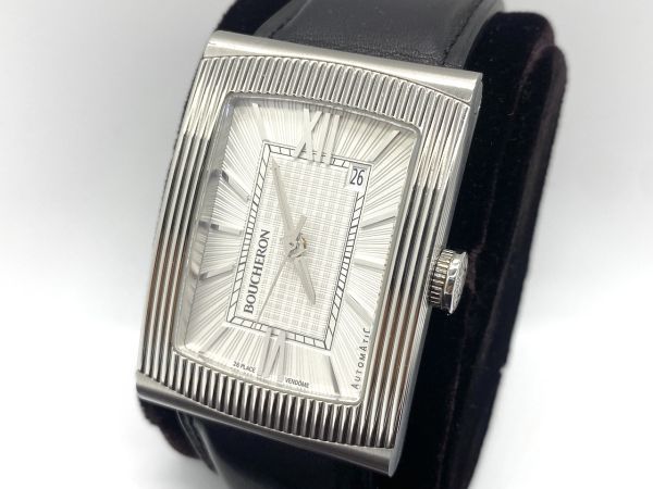 【R998】美品 元箱付き ブシュロン BOUCHERON リフレ XL 自動巻き メンズ 高級腕時計 b_画像3