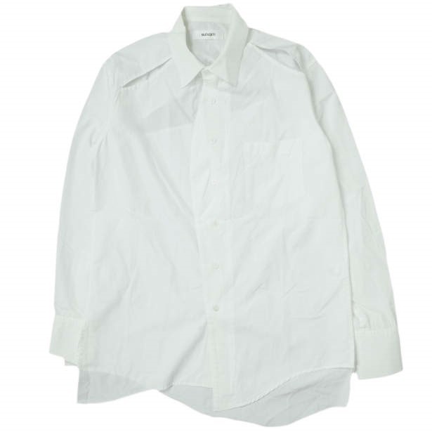 sulvam サルバム 22SS 日本製 Slash collar shirt スラッシュアシンメトリーレギュラーカラーシャツ SP-B01-001 S WHITE トップス lc31888
