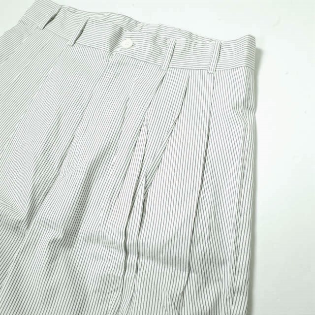 HED MAYNER ヘドメイナー 16SS 6 PLEAT STRIPE PANT 6プリーツ