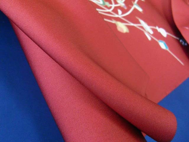 [ new goods ][. with tailoring .] hand .... dyeing Nagoya obi .. comb .. pattern red color salt ... old party silk unused untailoring obi on goods red New Year 