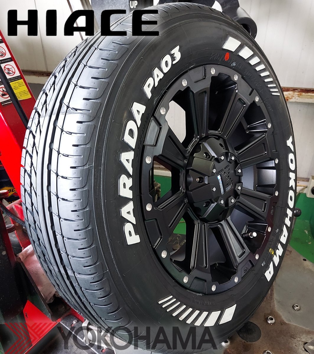 LEXXEL DeathRock デスロック!!200系ハイエース YOKOHAMA ヨコハマ PARADA パラダ 215/65R16 16インチ 新品タイヤホイールセット_画像1