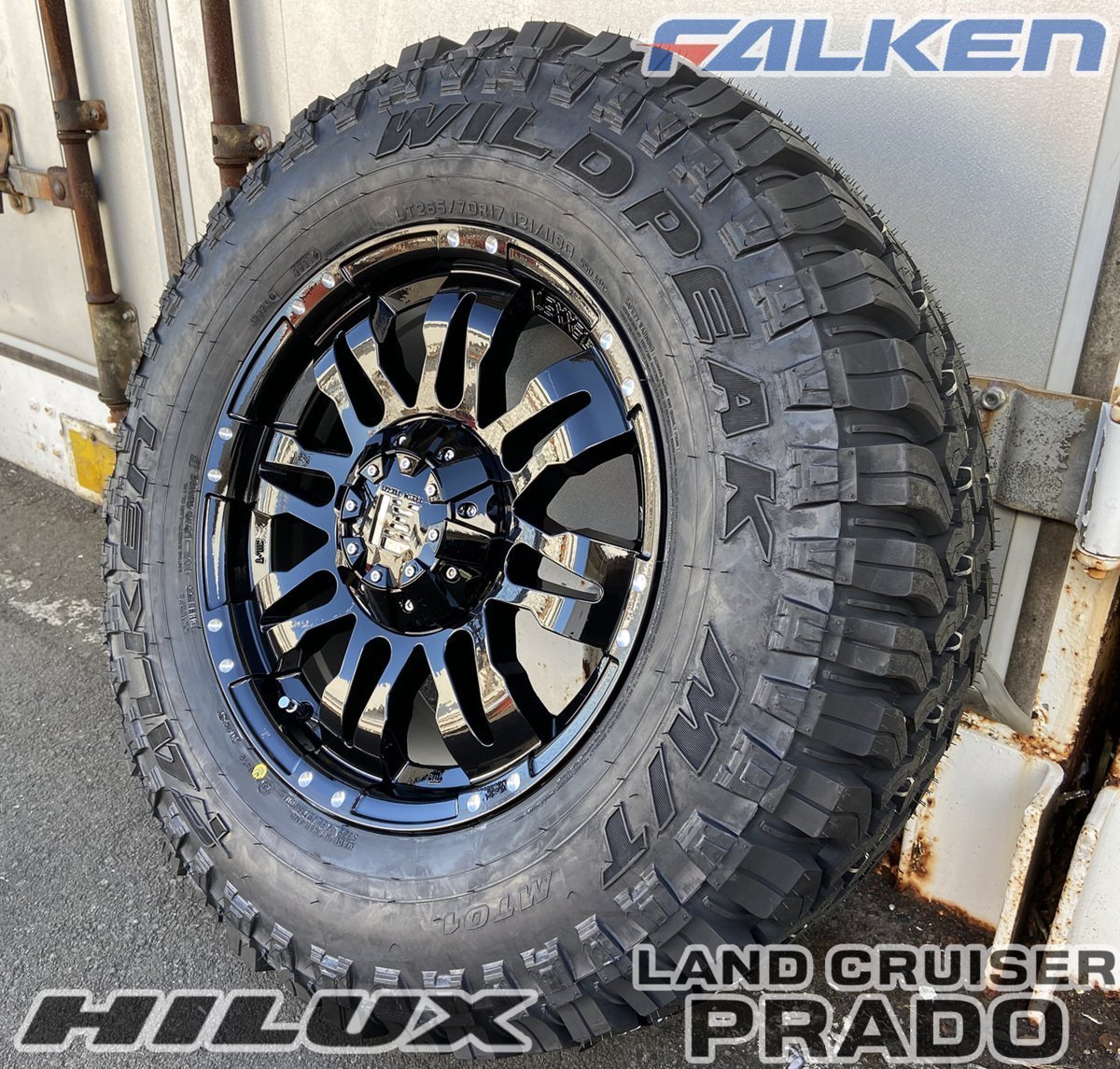 サーフ FJクルーザー プラド ハイラックス タイヤホイール 17インチ Balano FALKEN WILDPEAK M/T01 265/70R17 新品4本セット_画像5