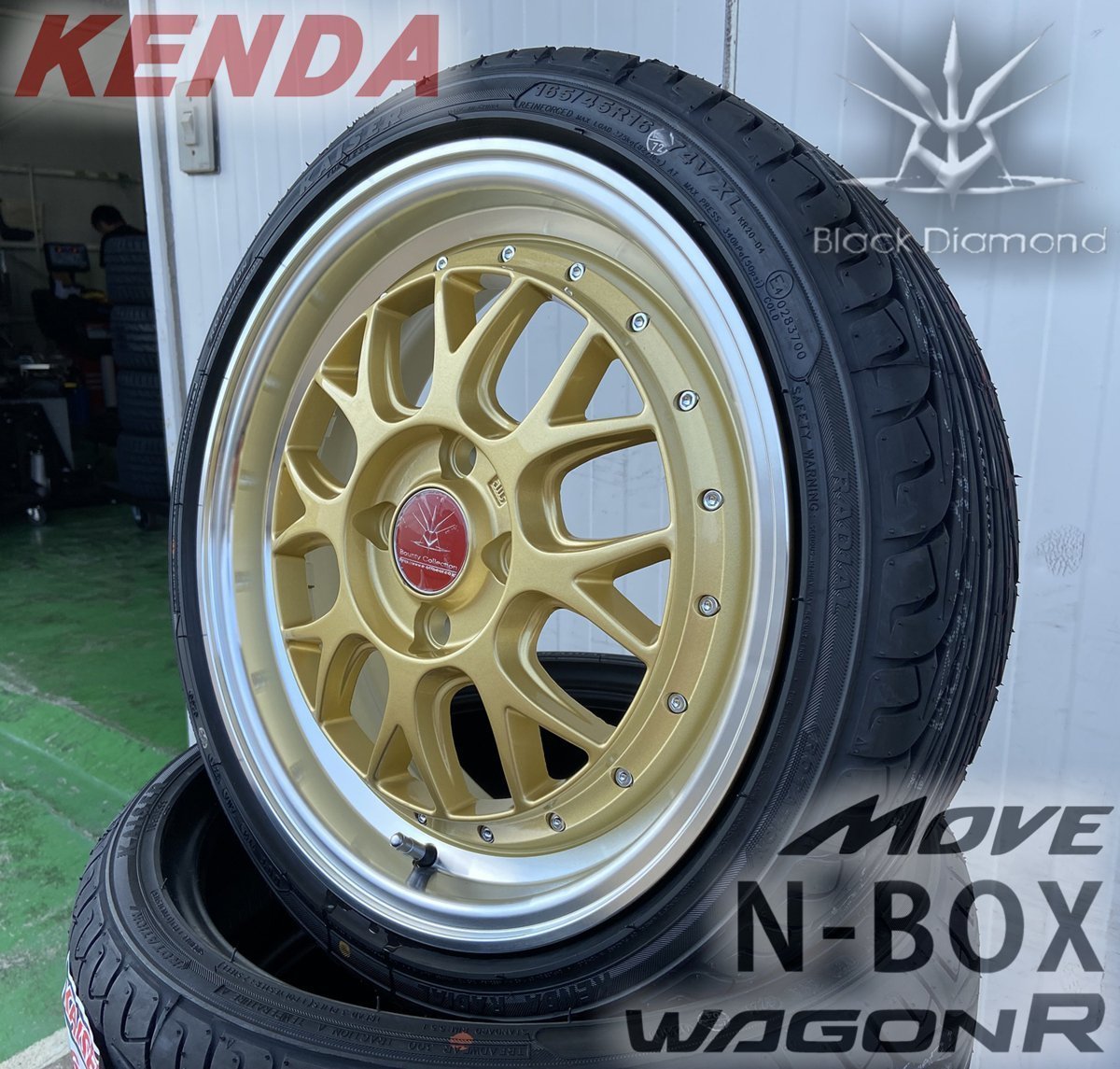 NBOX NONE NWGN 軽自動車 軽用 タイヤホイール 新品4本セット 16インチ BD00 KENDA KR20 165/40R16 165/45R16_画像5