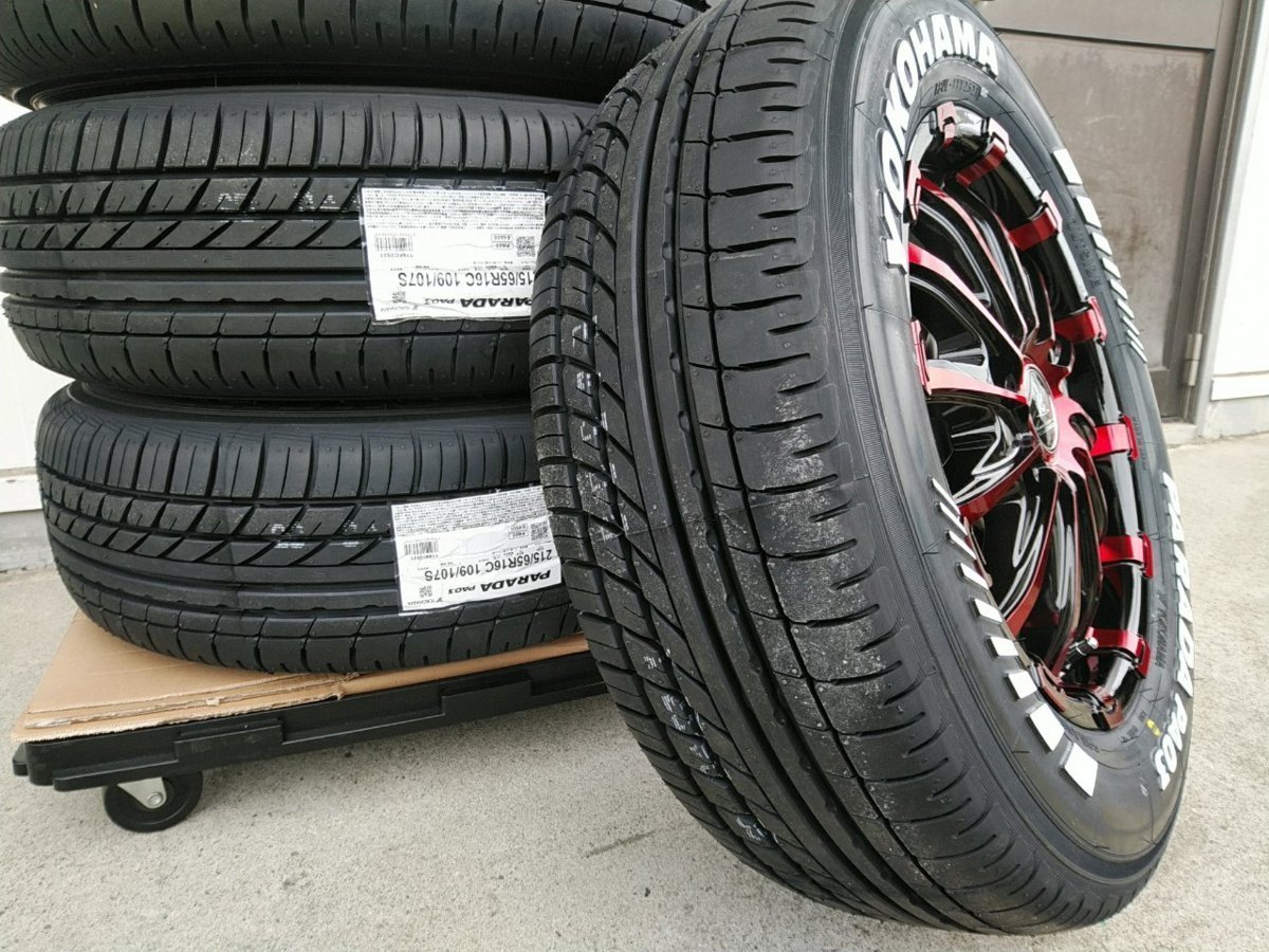 ヨコハマ パラダ ホワイトレター 215/65R16 ハイエース200系 人気 タイヤホイール 車検対応 バン規格適合 16インチ BD12_画像9