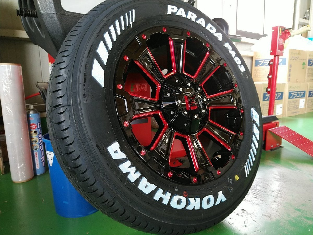 人気 タイヤホイールセット 16インチ LEXXEL DeathRock レッド 200系ハイエース ヨコハマ パラダ 215/65R16_画像6