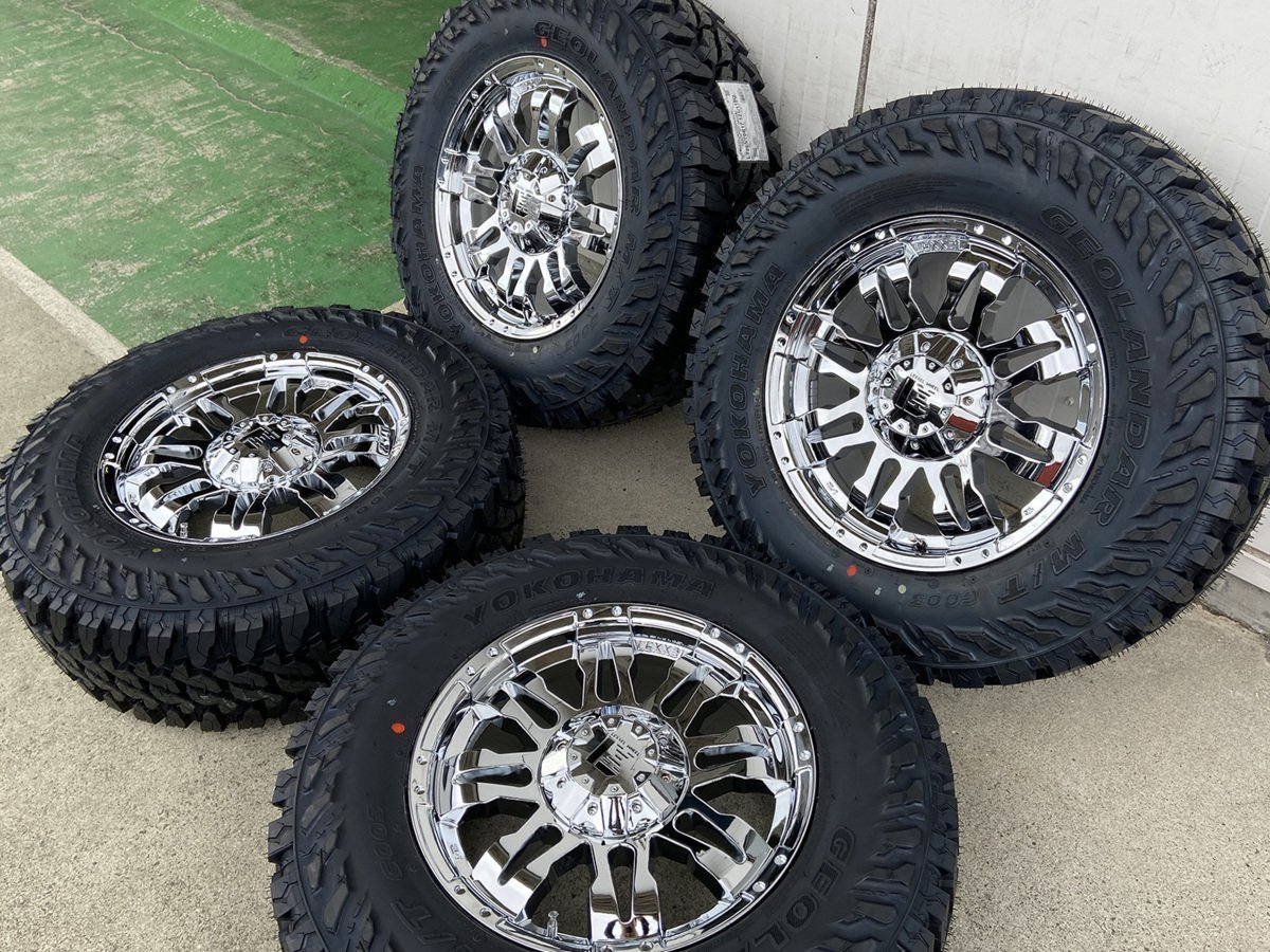 Jeep ラングラー JK JL 希少カラー クロームメッキ Balano 17インチ ヨコハマ ジオランダー G003 265/70R17 285/70R17_画像5