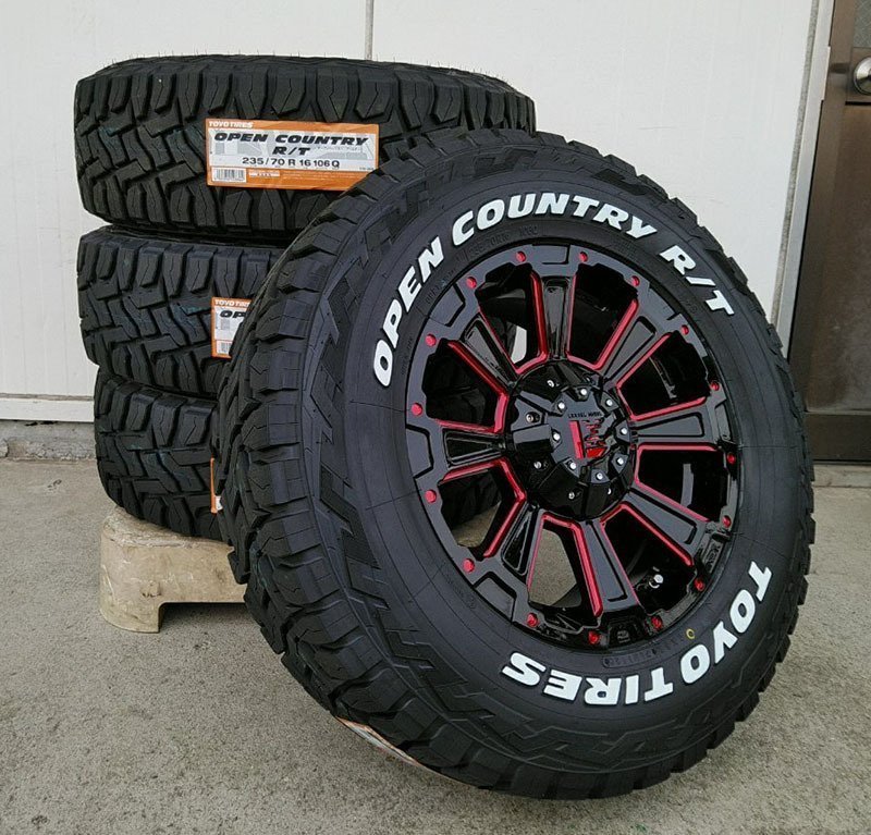 デリカD5 エクストレイル RAV4 TOYO オープンカントリー RT 235/70R16 人気 タイヤホイールセット 16インチ DeathRock_画像3