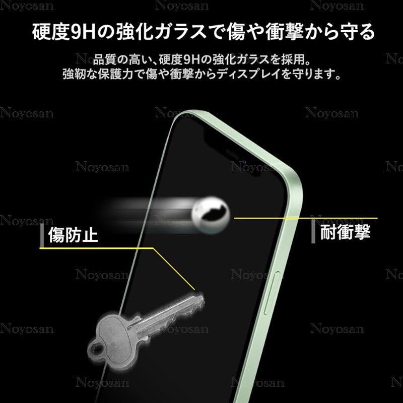 iPhone14Plus対応 覗き見防止全面保護強化ガラスフィルム&背面カメラレンズ用透明強化ガラスフィルムセット2式_画像4