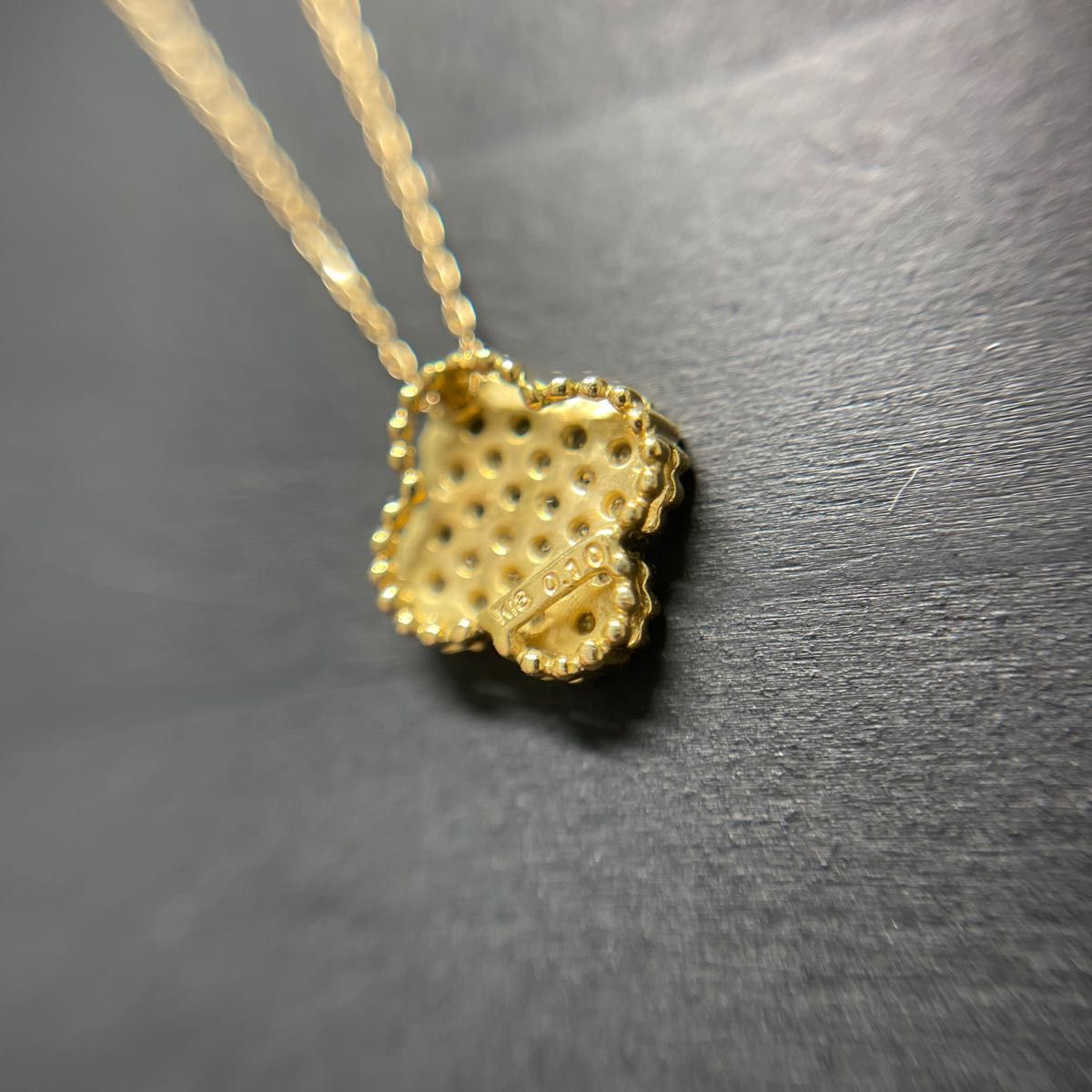 K18 天然ダイヤモンド 0.1ct フラワーペンダント お花 ダイア