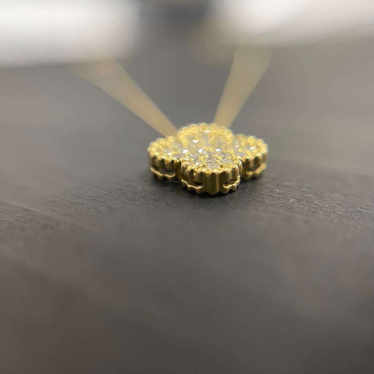 K18 天然ダイヤモンド 0.1ct フラワーペンダント お花 ダイア