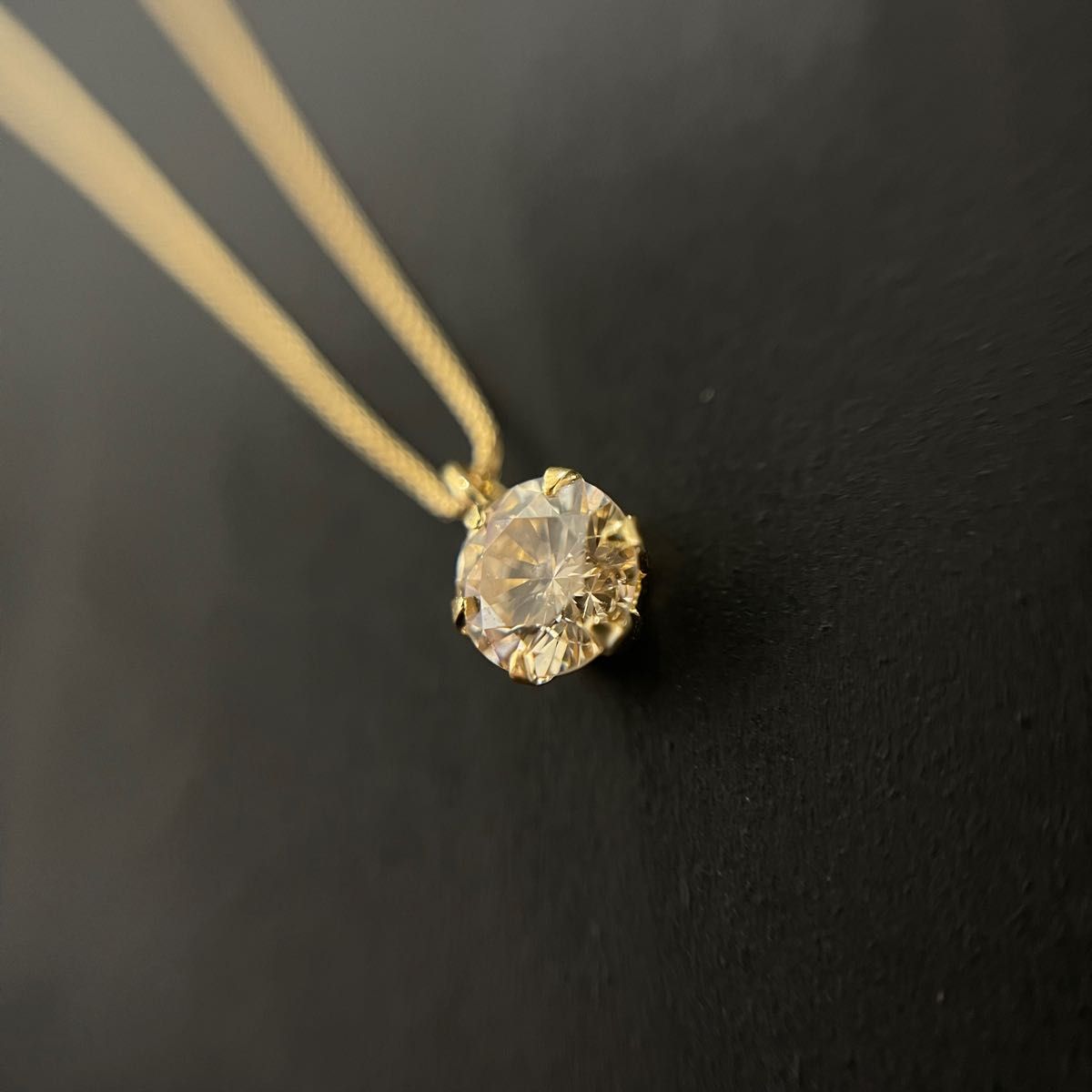 K18 天然ダイヤモンド 0.3ct ホースシュー ネックレス 馬蹄 ペンダント 2way